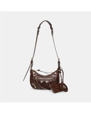 Steve Madden Crescent Shape Cross Body Bag With Tone Hardware - Brown