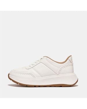 Fitflop Mode Crochet Stitch Leather Flatform Trainers - White