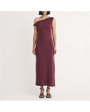 Nobody's Child Twist One Shoulder Sleeveless Midi Dress - Purple