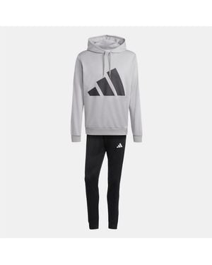 adidas Logo French Terry Tracksuit - Grey