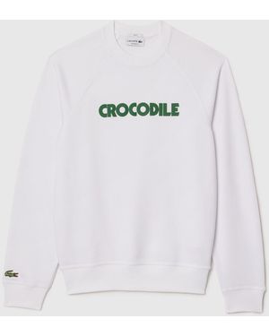 Lacoste Relaxed-Fit Crewneck Sweatshirt - White