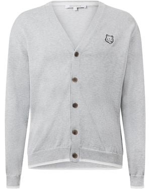 Maison Kitsuné Fox Head Patch Regular Cardigan - Grey