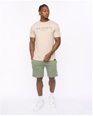 Crosshatch Bardon Jogger Shorts With Elasticated Waistband - Green