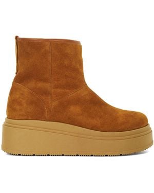 Dune Podsey Faux Shearling Lined Platform Boots - Brown