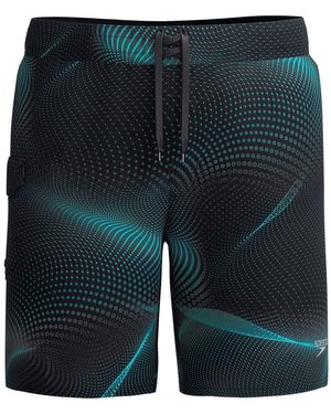 Speedo Redondo Edge Abstract Patterned Swim Trunk - Blue