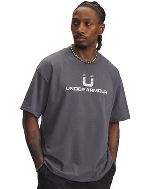 Under Armour Armour Ua Logo Heavyweight T Shirt - Grey