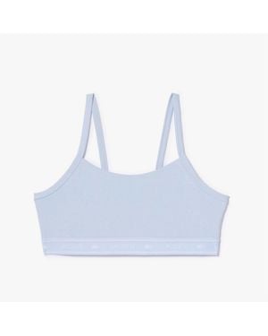 Lacoste Cotton Logo Band Bralette - Blue