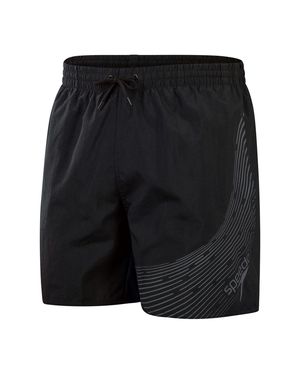 Speedo Medley Graphic Swim Trunk 16 Inch - Black