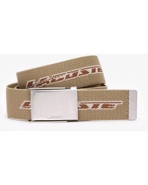 Lacoste Contrast Logo Print Belt - Brown