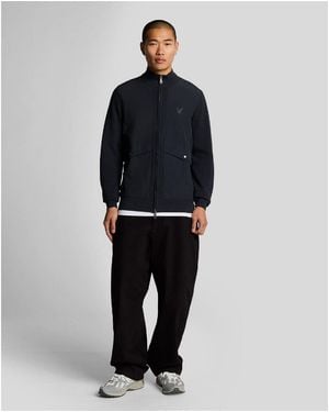 Lyle & Scott Hybrid Full Zip Knitted Jacket - Blue