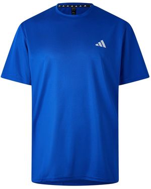 adidas Bold Logo Crew Neck Short Sleeve Jersey T-Shirt - Blue