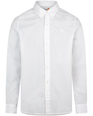 Timberland Long Sleeve Stretch Poplin Shirt Bl - White
