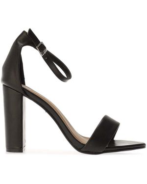 Where's That From Wheres Barely There Strappy Block Heels - Black