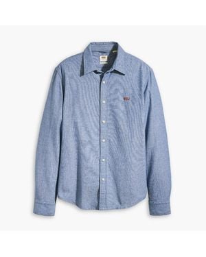 Levi's Hm Slim Fit Long Sleeve Collared Shirt - Blue