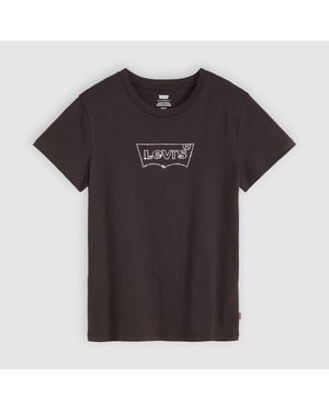 Levi's The Perfect Wordmark Graphic Crew Neck Short Sleeve T-Shirt 8 (Xs) - Black