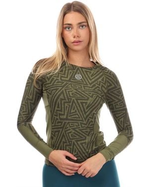 Skins 3 Long Sleeve Top - Green