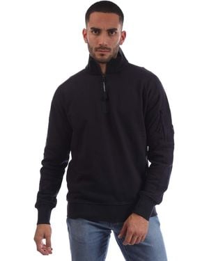 C.P. Company Diagonal Raised Fleece Half-Zip Sweatshirt - Blue