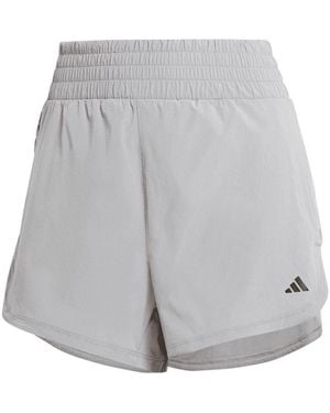 adidas Pacer Stretch Woven Zipper Pocket Lux Shorts - Grey