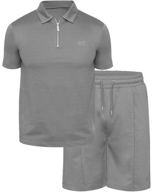 Duck and Cover Medford Collared Neck Short Sleeve Shirt And Set - Grey