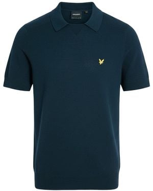 Lyle & Scott Knitted Polo Shirt - Blue