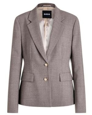 BOSS Jia11 Slim-Fit Wool Blend Blazer - Grey
