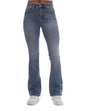 Vero Moda Flash Mid Rise Flared Jeans - Blue