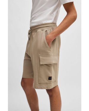 BOSS Cargo Sweat Shorts - Natural