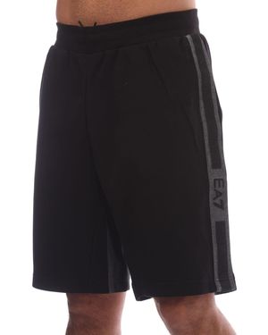 EA7 Logo Series Cotton-Blend Bermuda Shorts - Black