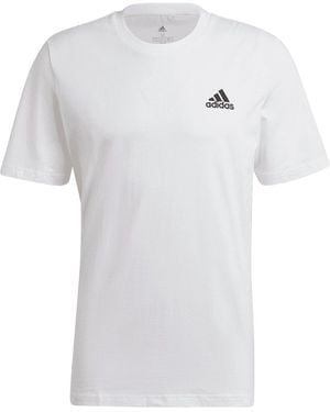 adidas Essentials Embroidered Small Logo T-Shirt - White