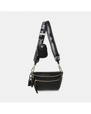 Steve Madden Crescent Shape Sling Bag With Chain Strap - Black