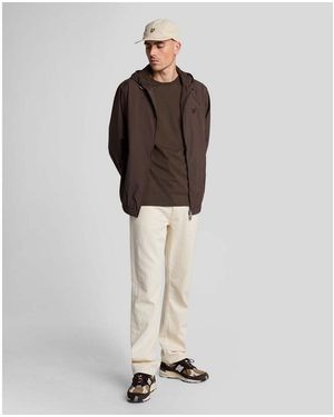 Lyle & Scott Eagle Hooded Bomber Jacket - Brown