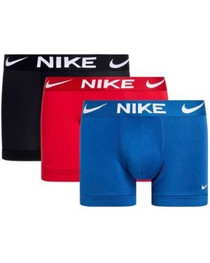Nike Dri-Fit Essential Micro 3 Pack Boxer Trunks - Blue