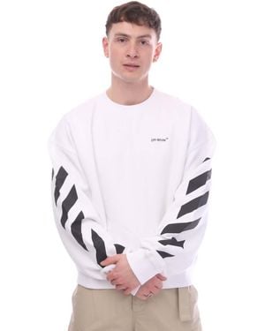 Off-White c/o Virgil Abloh Diagonal Helvetica Over Crewneck Sweatshirt - Pink