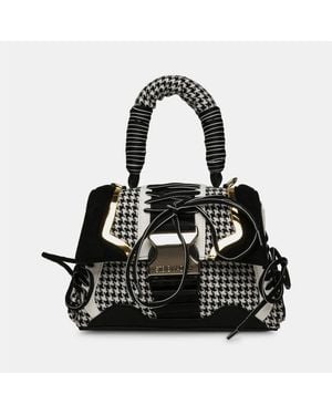 Steve Madden Houndstooth Patterned Cross Body Bag - Black