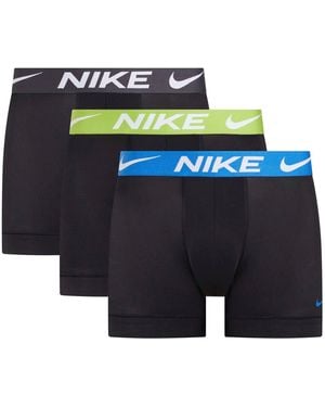 Nike Essential Micro 3 Pack Boxer Trunks - Blue