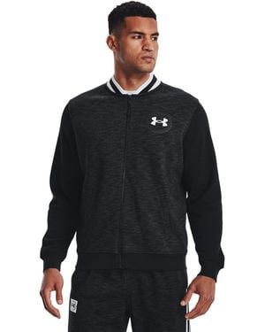 Under Armour Ua Essential Heritage Full Zip Fleece Top - Black