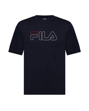 Fila Harrison Wordmark Crew Neck Jersey T-Shirt - Blue