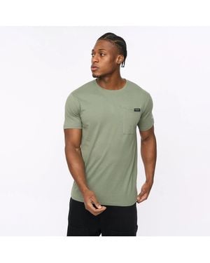 Crosshatch Portville Printed Logo Crew Neck Short Sleeve T-Shirt - Green