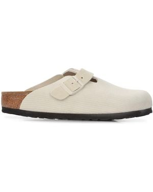 Birkenstock Boston Shuv Closed Toe Stripe Sandals - Natural