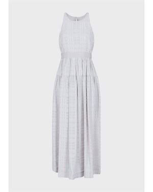 Emporio Armani Checked Midi Dress - White