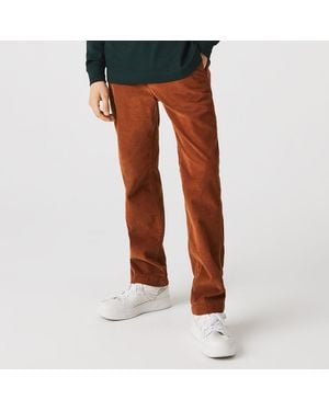 Lacoste Straight Fit Corduroy Chinos - Orange