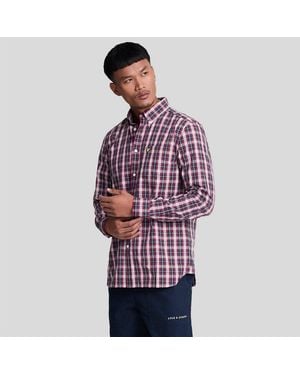 Lyle & Scott Check Poplin Shirt - Purple