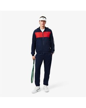 Lacoste Colour-Block Logo Stripe Tennis Jacket - Blue