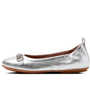 Fitflop Sparkle Ballerina Court Shoes - White