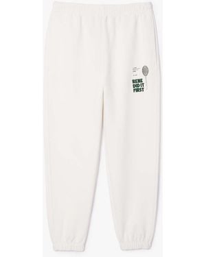 Lacoste Relaxed-Fit Piqué Joggers - White