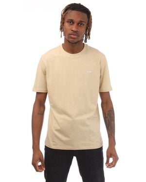 HUGO Logo Print T Shirt - Natural
