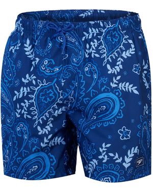 Speedo Paisley Patterned Swim Trunk - Blue