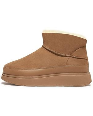 Fitflop Ff Ultra Mini Double Faced Shearling Boots - Brown