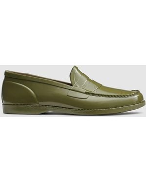 G.H. Bass & Co. Whitney Rubber Rain Loafer Shoes - Green