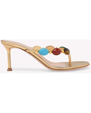 Gianvito Rossi Shanti Thong 70, Sandals And Mules - Natural